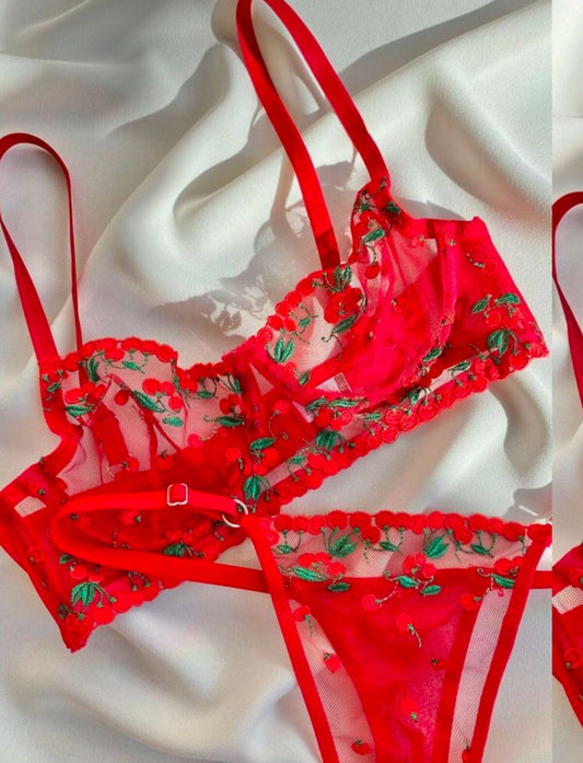 Cherry Kiss Bralet Set